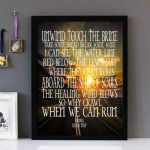 "Road Trip" Runrig - (Sunset) Framed Lyrics Wall Art