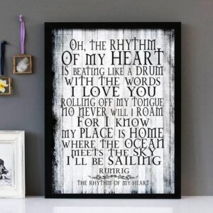 "The Rhythm Of My Heart"- Runrig - Framed Lyrics Wall Art Design