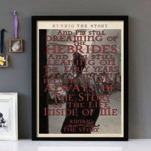 "The Story" - Runrig - Framed Lyrics Wall Art Design Version 2