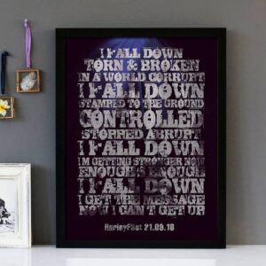 "Falling Down" Reece - Framed Lyrics Wall Art