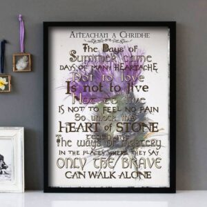 "Only The Brave" - Runrig- Framed Lyrics Wall Art Design (Thistle)