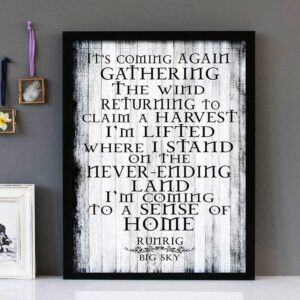 "Big Sky" - Runrig - Framed Lyrics Wall Art Design