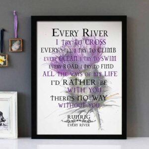 "Every River" - Runrig - Framed Lyrics Wall Art Design  Thistle
