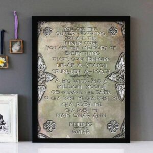 "Onar" - Runrig - Framed Lyrics Wall Art Design