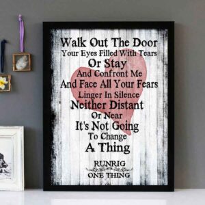 "One Thing" - Runrig - Framed Lyrics Wall Art Design