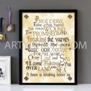 "Proterra" Version 2 - Runrig - Framed Lyrics Wall Art Design