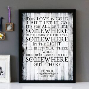 "Somewhere" Runrig - Framed Lyrics Wall Art