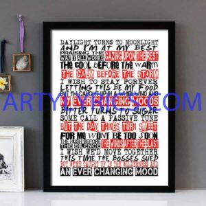 "Ever Changing Mood" Style Council - Framed Lyrics Wall Art Design