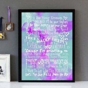 "Truly Madly Deeply" Savage Garden - Framed Lyrics Wall Art Design