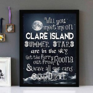 "Clare Island" - Saw Doctors - Framed Lyrics Wall Art Design