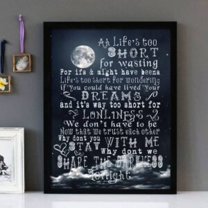 "Share The Darkness"- Saw Doctors - Framed Lyrics Wall Art Design Version 2