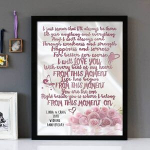 "From This Moment On" Shania Twain - Framed Lyrics Wall Art