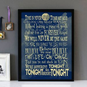 "Tonight Tonight" - The Smashing Pumpkins - Framed Lyrics Wall Art Design