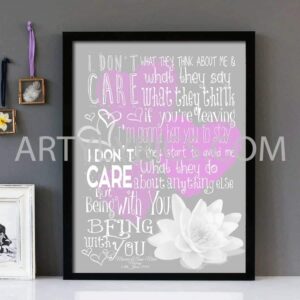 "Being With You" -Smokey Robinson - Framed Lyrics Wall Art Design