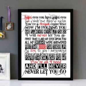 "Never Let You Go" - Steelheart - Framed Lyrics Wall Art Design