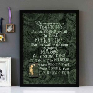 "Rooms On Fire" V2 - Stevie Nicks - Framed Lyrics Wall Art Design