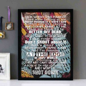 "At The Edge" - Stiff Little Fingers - Framed Lyrics Wall Art Design