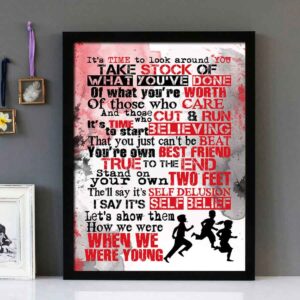 "When We Were Young" - Stiff Little Fingers - Framed Lyrics Wall Art Design
