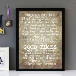 "Good Times" V2 - Stone Roses - Framed Lyrics Wall Art Design