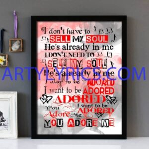 "I Wanna Be Adored" Stone Roses - Framed Lyrics Wall Art Design
