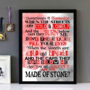 "Made Of Stone" V3 - Stone Roses - Framed Lyrics Wall Art Design