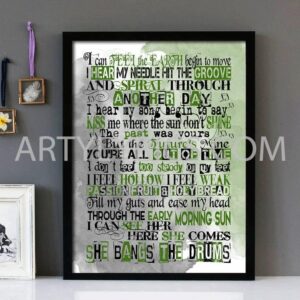 "She Bangs The Drums" Version 3 -The Stone Roses - Framed Lyrics Wall Art Design