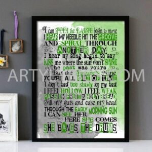"She Bangs The Drums" Version 2 -The Stone Roses - Framed Lyrics Wall Art Design