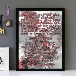 "Good Times" - Stone Roses - Framed Lyrics Wall Art Design