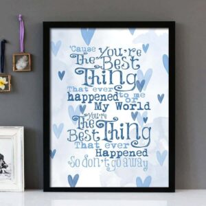 "You're The Best Thing"- Style Council - Framed Lyrics Wall Art Design