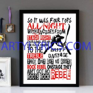 "White Man In Hammersmith Palais" The Clash - Framed Lyrics Wall Art Design