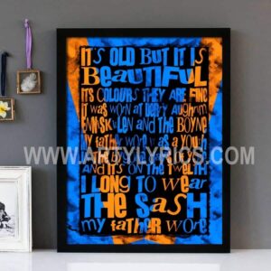 "The Sash" Rangers Fc - Framed Lyrics Wall Art Design