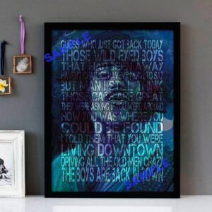 "The Boys Are Back In Town" Thin Lizzy - Framed Lyrics Wall Art Design