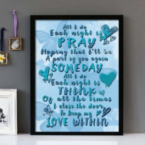 "Pray"- Take That - Framed Lyrics Wall Art Design