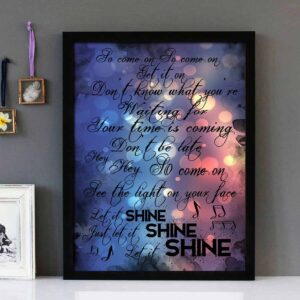 "Shine" V2 - Take That - Framed Lyrics Wall Art Design
