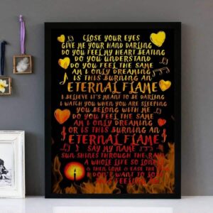 "Eternal Flame"- The Banlges - Framed Lyrics Wall Art Design
