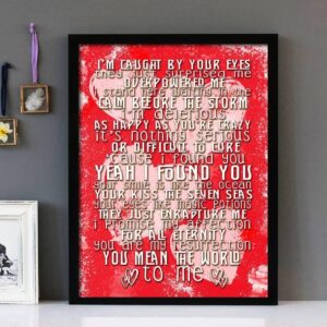 "Found" - The Beloved- Framed Lyrics Wall Art Design