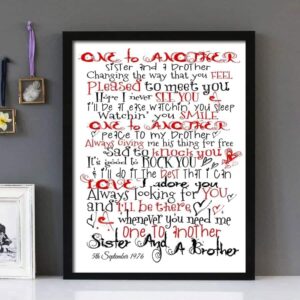 "One To Another"- The Charlatans - Framed Lyrics Wall Art Design Version 2