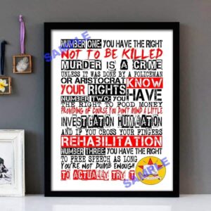 "Know Your Rights" - The Clash - Framed Lyrics Wall Art Design