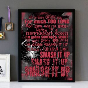 "Smash It Up" -The Damned - Framed Lyrics Wall Art Design
