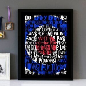 "Living For Today" The Lambrettas - Framed Lyrics Wall Art Design