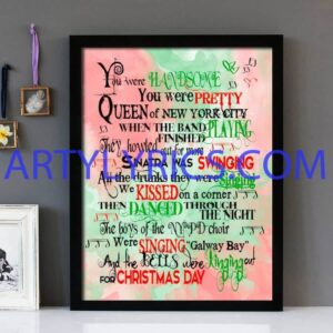 "Fairytale Of New York" - The Pogues & Kirsty Maccoll - Framed Lyrics Wall Art Design
