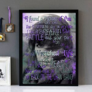 "Back On The Chain Gang" Version 2 -The Pretenders - Framed Lyrics Wall Art Design