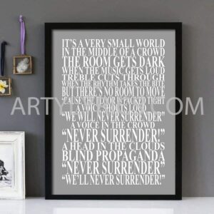 "Staring At The Rude Boys" -The Ruts - Framed Lyrics Wall Art Design
