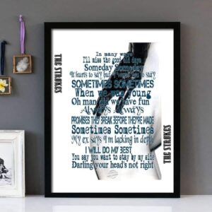 "Someday"- The Strokes - Framed Lyrics Wall Art Design
