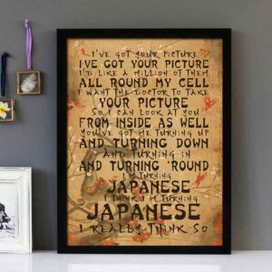 "Turning Japanese" - The Vapors - Framed Lyrics Wall Art Design