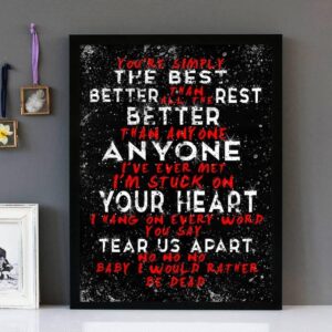 "The Best"- Tina Turner - Framed Lyrics Wall Art Design