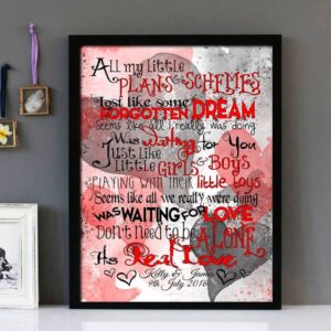 "Real Love" -Tom Odell- Framed Lyrics Wall Art Design