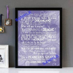 "Flower's Grave" Tom Waits - Framed Lyrics Wall Art Design