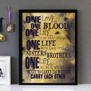 "One" -U2- Framed Lyrics Wall Art Design