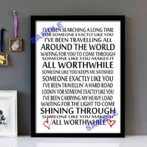 "Someone Like You" Van Morrison- Framed Lyrics Wall Art Design